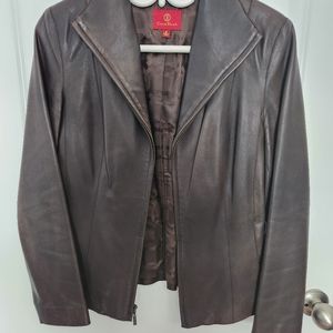 Cole Haan Brown Leather Jacket - size 8